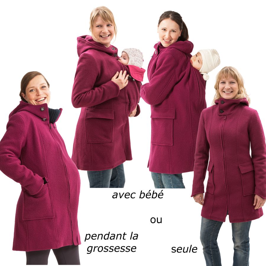 Manteau de portage pour jeune maman sur